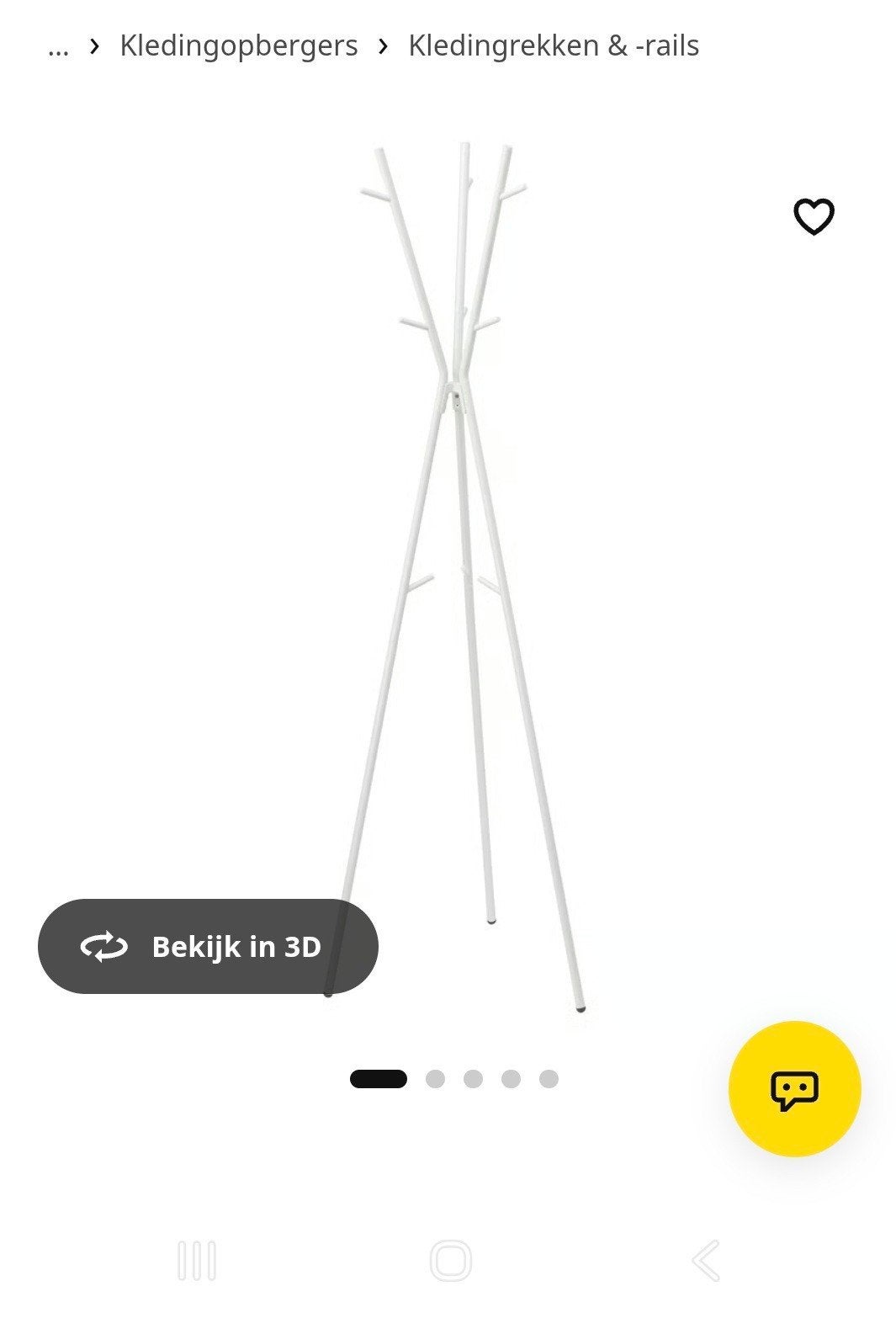 IKEA EKRAR Kapstok - Wit, Zo goed als nieuw, Ophalen, Zo goed als nieuw, Metaal, Staande kapstok
