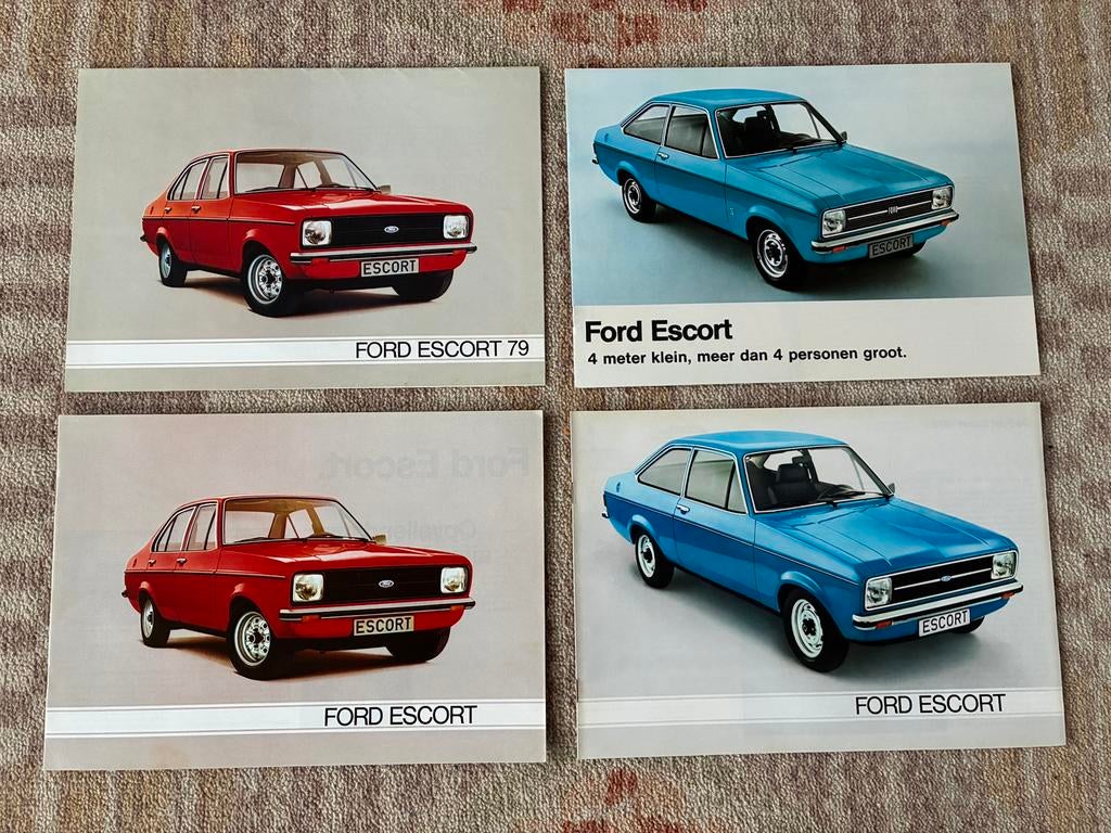 Ford Escort mk2 brochures - 4 stuks, Ophalen of Verzenden, Zo goed als nieuw, Ford