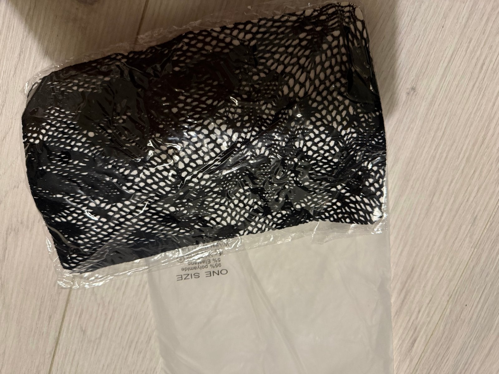 Zwarte panty met patroon, one size fantasiepanty, Zwart, Nieuw, Overige maten, Ophalen of Verzenden