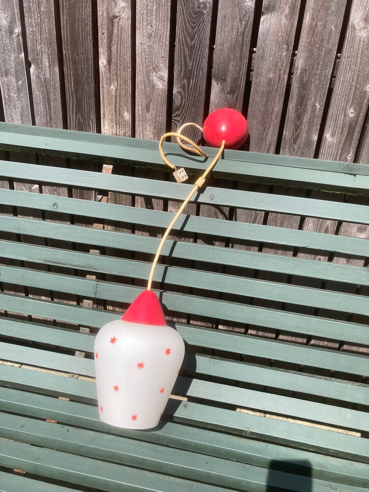 Vintage plafondlamp jaren 60, Mid century vintage, Gebruikt, Glas, Nvt