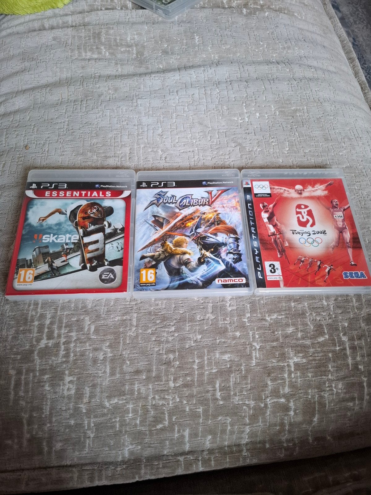 PS3 Games: Soul Calibur V, Beijing 2008, Skate 3, Ophalen, Online, Vechten, Zo goed als nieuw