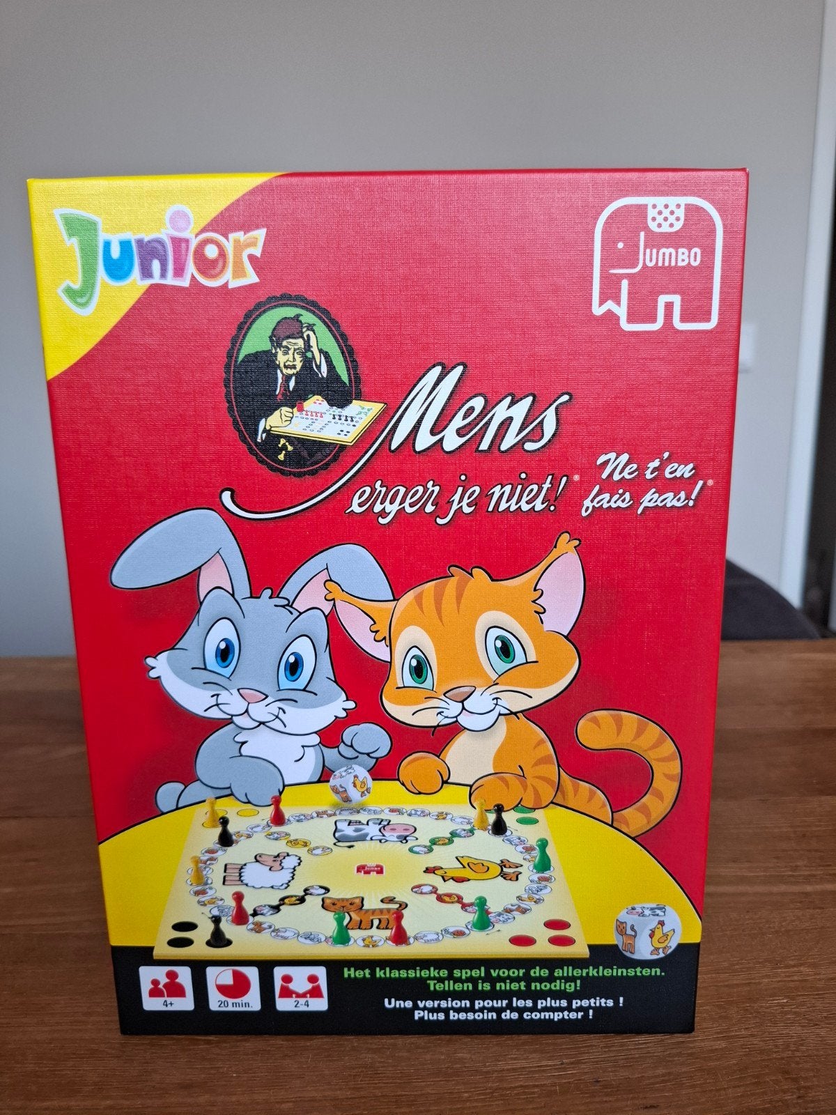 Mens erger je niet! Junior - Jumbo bordspel, Hobby en Vrije tijd, Gezelschapsspellen | Bordspellen, Drie of vier spelers, Ophalen of Verzenden