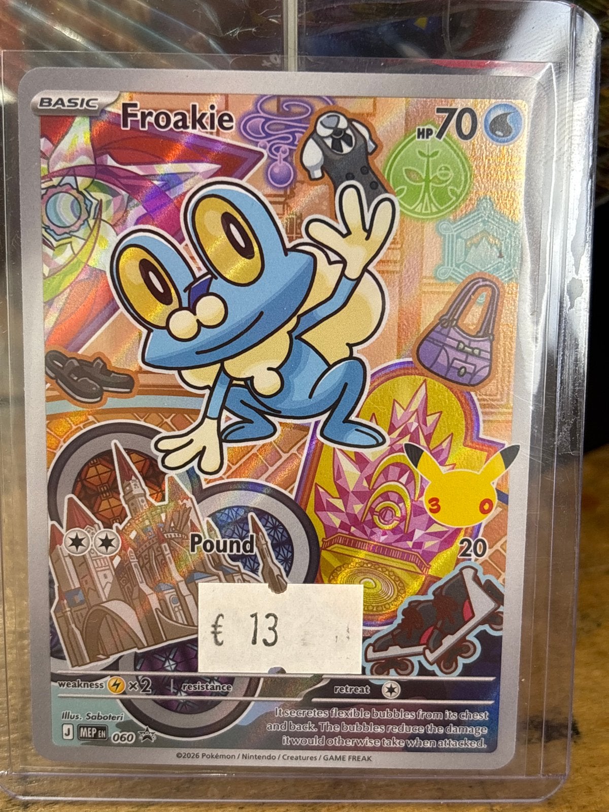 Pokémon Kaart Froakie 60 - Zeldzaam, Ophalen of Verzenden, Zo goed als nieuw, Losse kaart, Foil