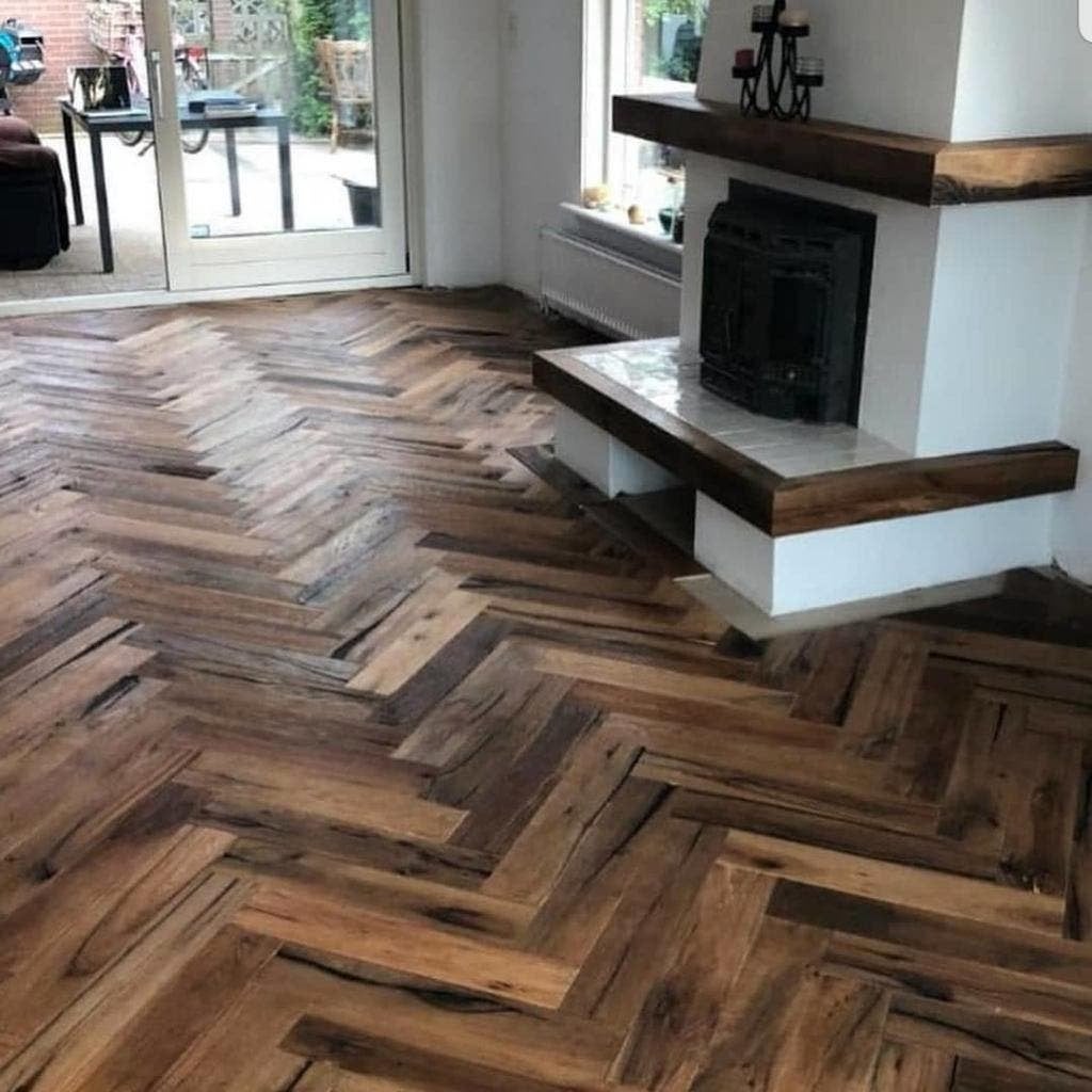 ANTIEK EIKEN VISGRAAT VLOER KANT & KLAAR! ACTIE!, Ophalen, Nieuw, 75 m² of meer, Parket