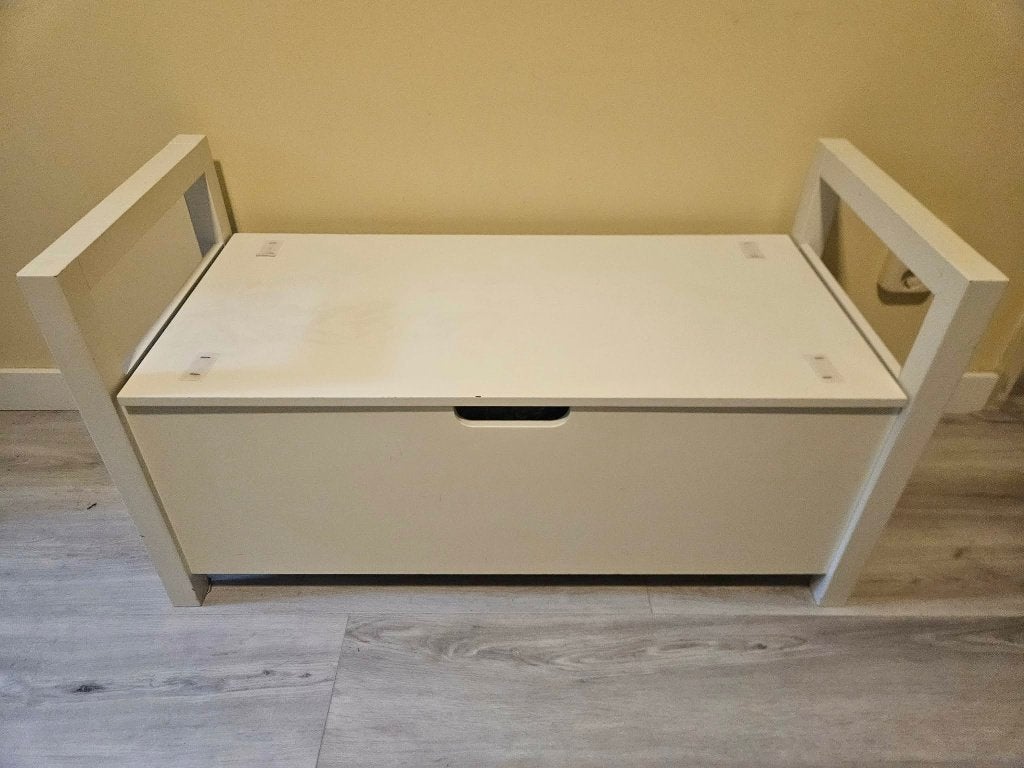 Bank met opbergvak B87 * D38 * H34/47,5 cm, Ophalen, Zo goed als nieuw