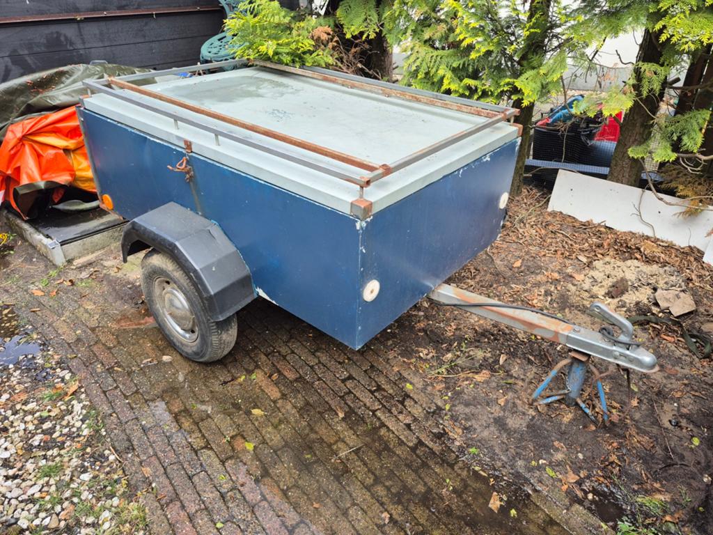 Gesloten aanhanger / bakwagen met deksel Aluminium opbouw, Auto diversen, Aanhangers en Bagagewagens, Ophalen, Gebruikt