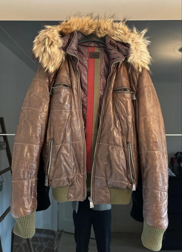 Vera Pelle Leren Winterjas Maat L, Ophalen of Verzenden, Gedragen, Maat 52/54 (L), Bruin