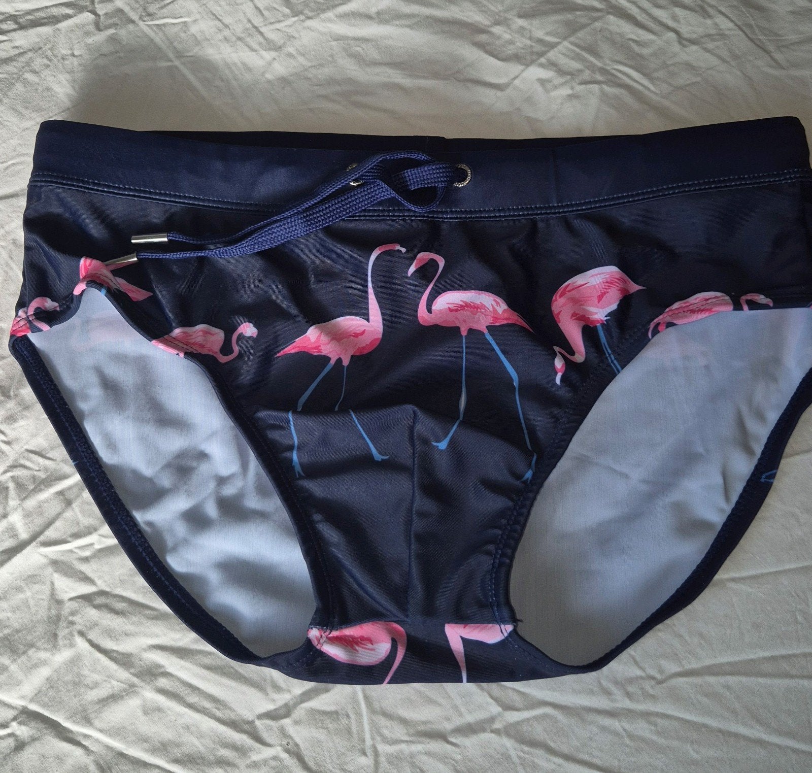 Zwembroek heren zwemslip flamingo maat M, Ophalen of Verzenden, Maat 48/50 (M), Blauw, Zwemslip