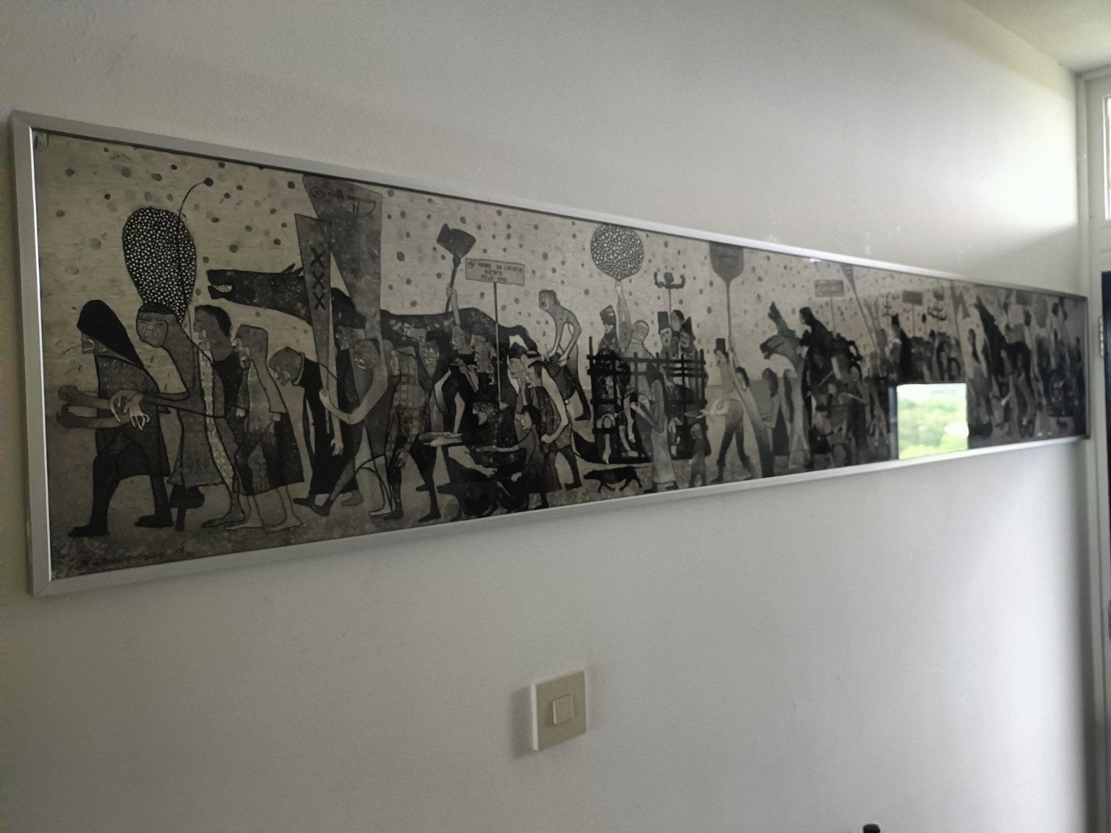 Uniek Kunstwerk: Ommeganck der Leproozen - H.J. Kruiningen, Ophalen, Paneel, Ingelijst, Portret of Personen