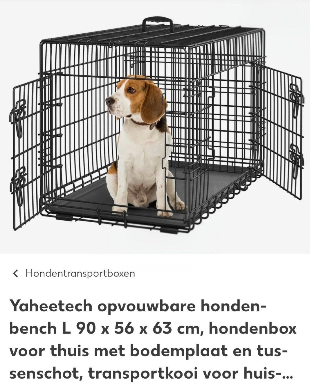 hondenbench, Dieren en Toebehoren, Ophalen, Nieuw, Minder dan 65 cm