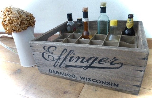 Vintage bier kist/krat / beer/bier / Amerikaans / mancave, Huis en Inrichting, Woonaccessoires | Kisten, Minder dan 50 cm, Grenenhout