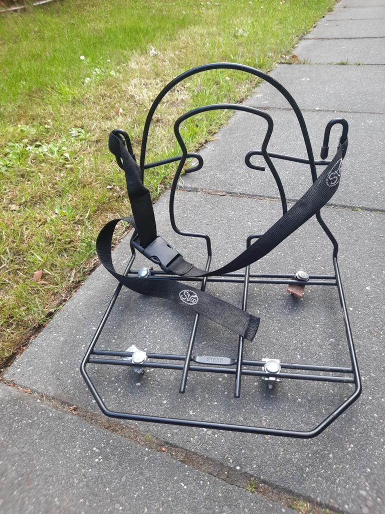 Steco Monkey-Mee rugzakdrager voor fiets, Fietsen en Brommers, Fietsaccessoires | Bagagedragers, Ophalen of Verzenden, Zo goed als nieuw