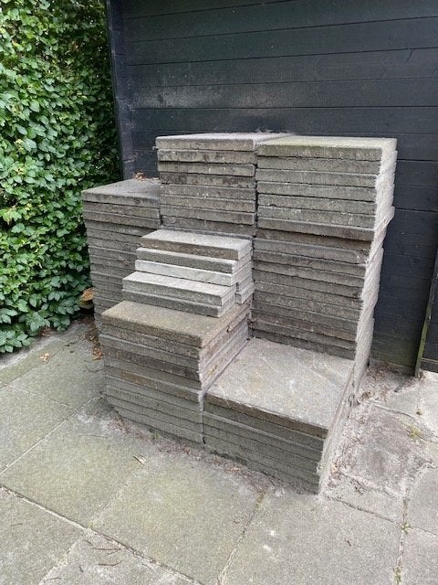 82 Betonnen tegels 50x50, Ophalen, Gebruikt, 10 m² of meer, Beton