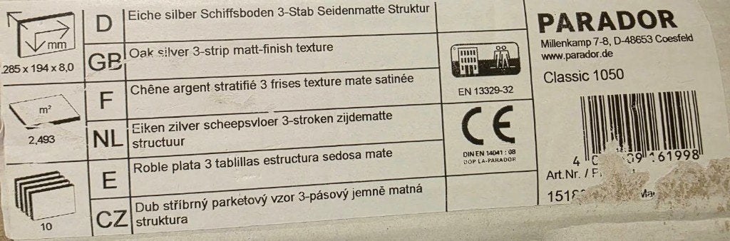 Foto 5 van Parador Classic 1050 laminaat Eiken zilver – 8 mm