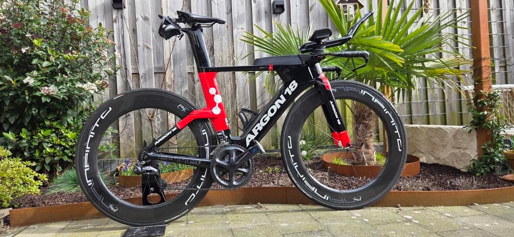 Argon18 E119 Tri Ultegra Di2, Powermeter L/R, wielset & disc, Gebruikt, Carbon, 57 tot 61 cm, Meer dan 20 versnellingen