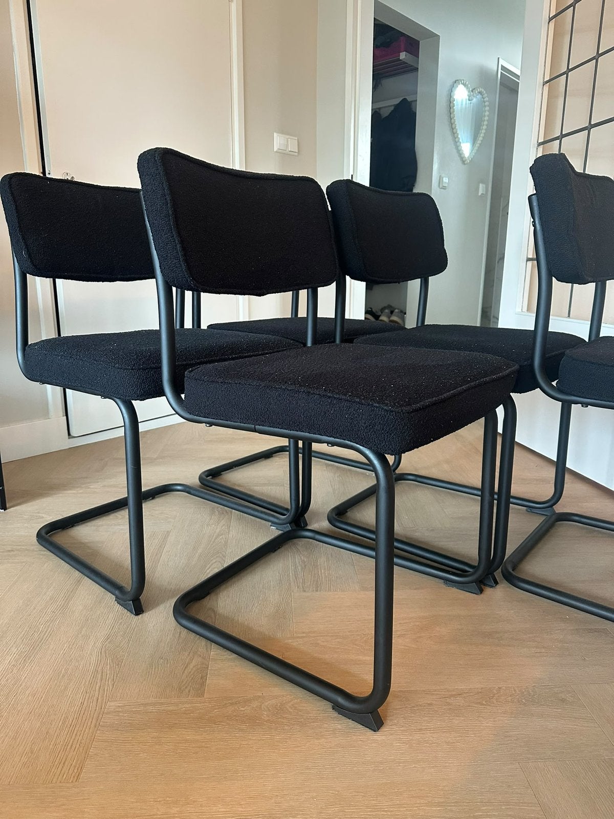 Eettafel stoelen, Huis en Inrichting, Ophalen, Gebruikt, Zwart, Stof