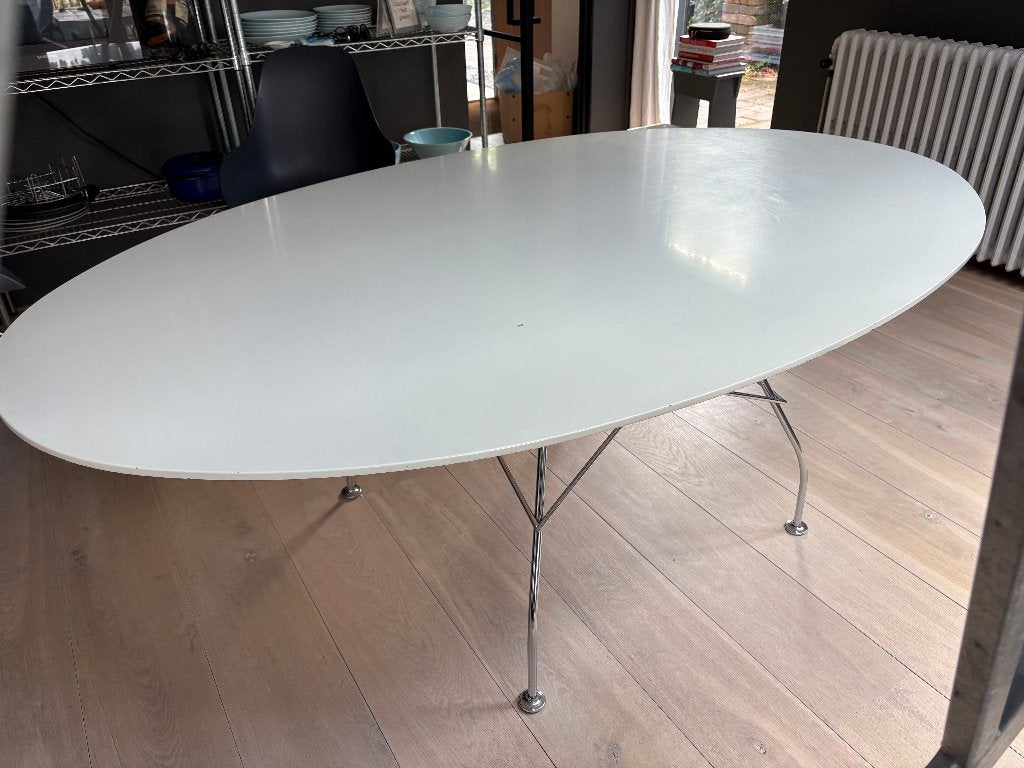 Kartell Ovale Glossy eettafel, Huis en Inrichting, Ophalen, Overige materialen, Gebruikt, 100 tot 150 cm