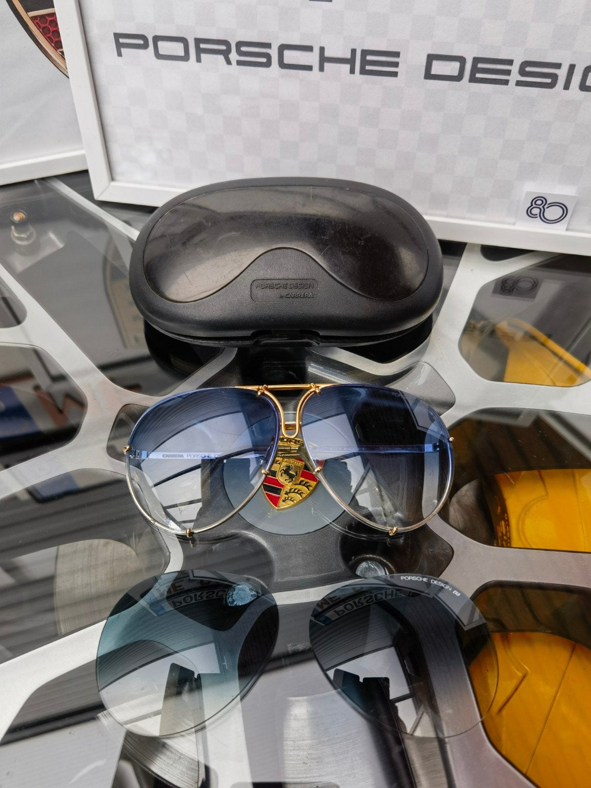 Origineel porsche design vintage piloten zonnebril by carrer, Zonnebril, Blauw, Carrera, Ophalen of Verzenden