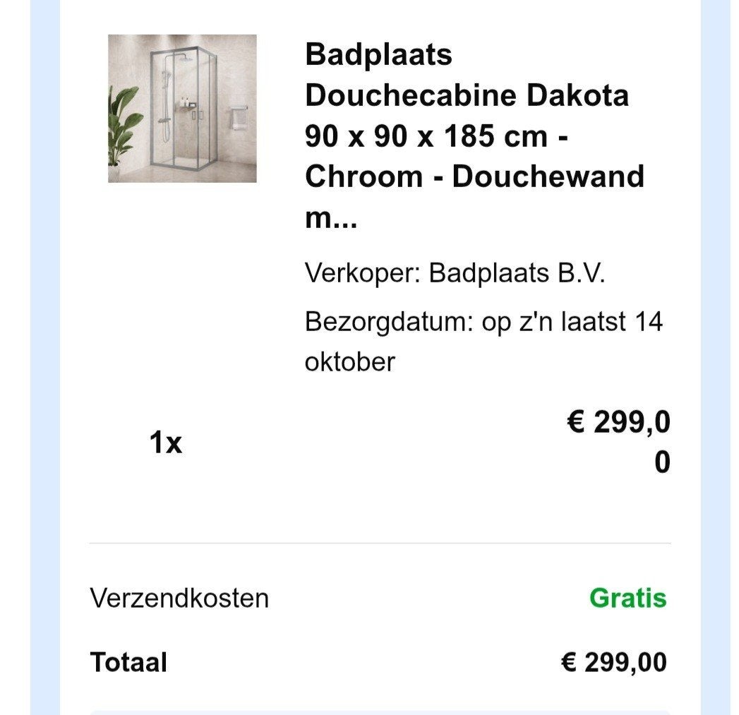 Badplaats Douchecabine Dakota 90x90x185 cm Chroom, Ophalen of Verzenden, Nieuw, Chroom, Douche