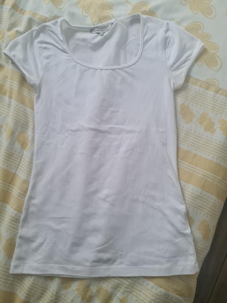Dames t shirt maat M, Ophalen of Verzenden, Gedragen, Wit, Korte mouw