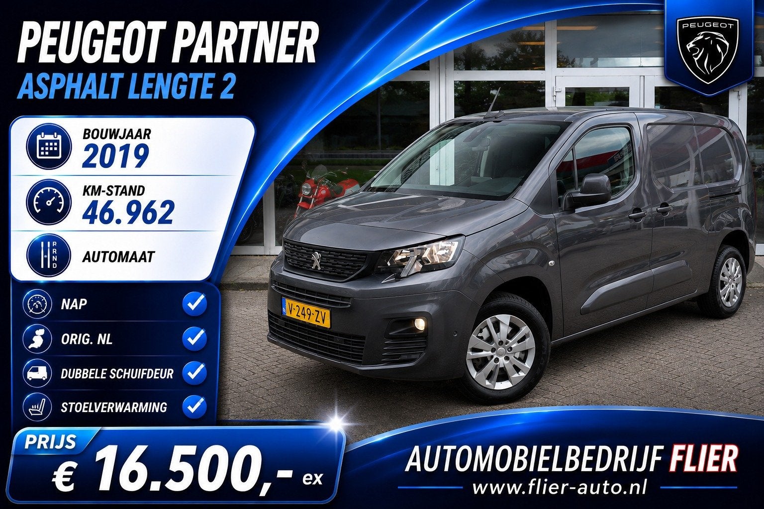 Peugeot Partner 1.5 BlueHDI Asphalt Long L2 | 2X SD | LM | C, Auto's, Stof, Gebruikt, 4 cilinders, 23 km/l