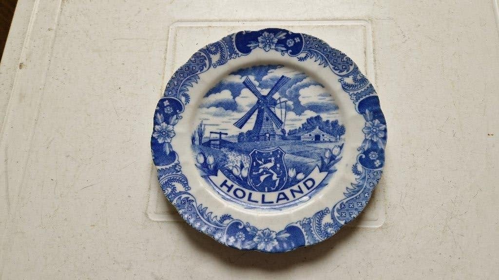 oude schotel wandbord hollands tafereel, Ophalen of Verzenden