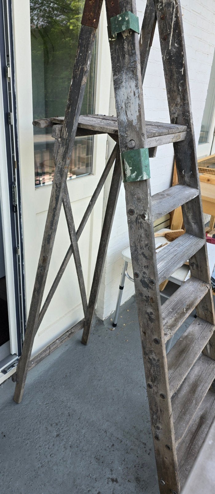 Oude zware vintage brocante schilderstrap, Doe-het-zelf en Verbouw, Ladders en Trappen, Ophalen, Gebruikt, Minder dan 2 meter