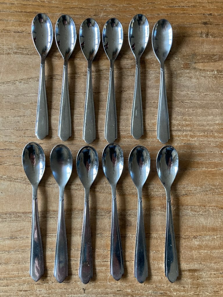 12 Vintage Gero Zilmeta theelepeltjes - 573 stropdas, Antiek en Kunst, Antiek | Bestek, Ophalen of Verzenden