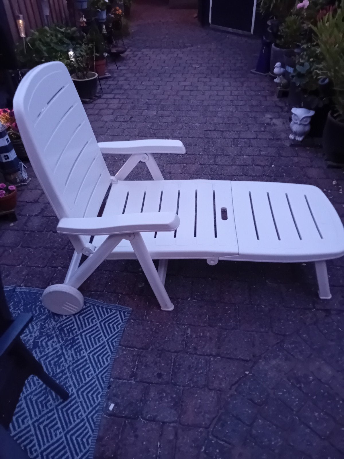 Flair ligbed/strandstoel - Wit, verstelbaar en verrijdbaar, Ophalen of Verzenden