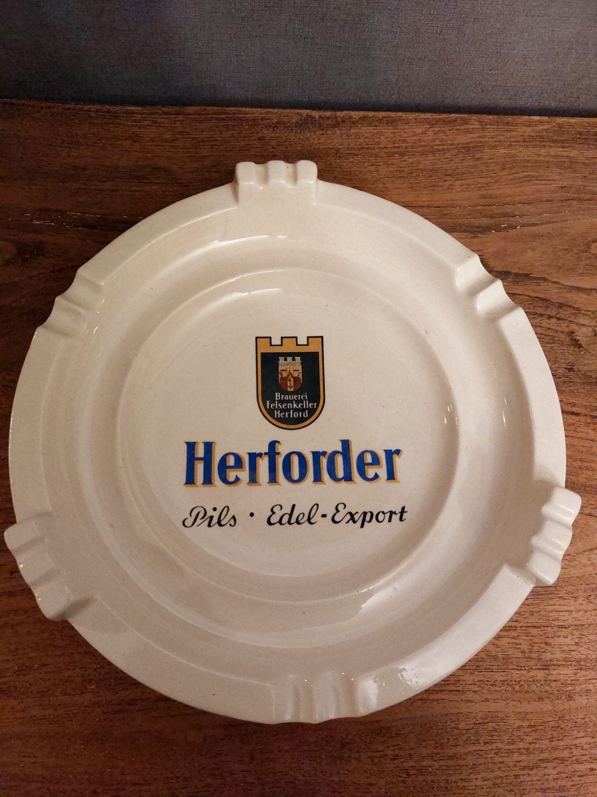 Vintage Herforder xl porseleinen stamtafel asbak, Ophalen of Verzenden, Zo goed als nieuw, Overige merken