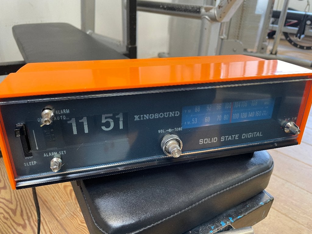 Kingsound flipklok radio | Space age, Ophalen of Verzenden, Gebruikt, Radio