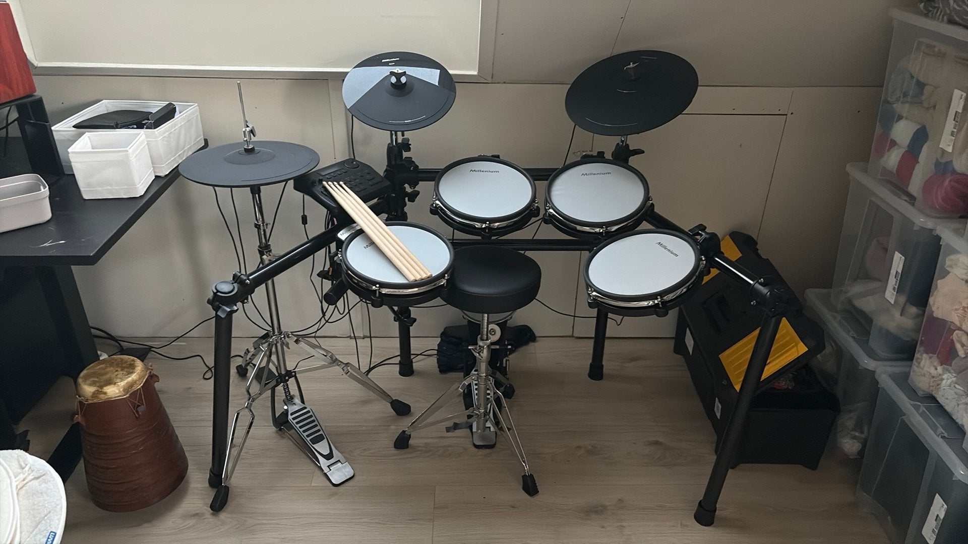 Millenium MPS-750X E-Drum Mesh set met kruk, Ophalen, Zo goed als nieuw, Overige merken, Elektronisch