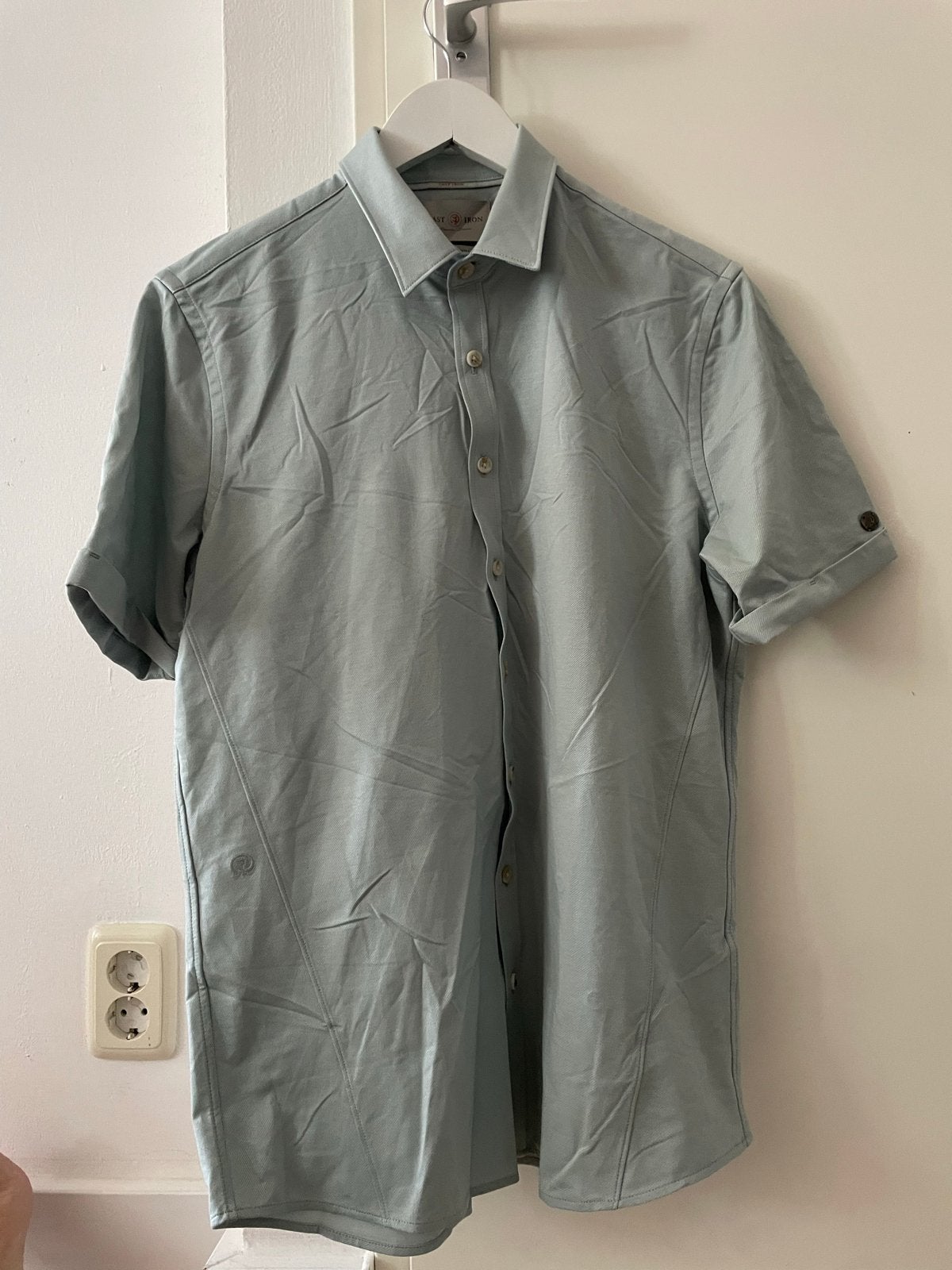 Cast Iron Premium Denim overhemd maat M voor heren, Ophalen of Verzenden, Zo goed als nieuw, Blauw, Halswijdte 39/40 (M)