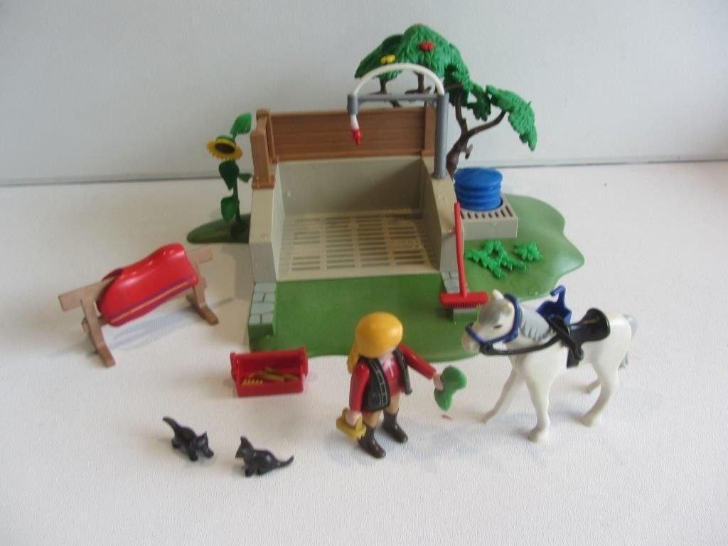 Playmobil 4193 Paarden Wasbox met werkende water spuit, Ophalen of Verzenden, Gebruikt, Complete set