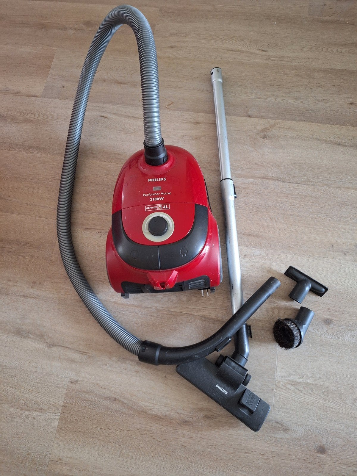 Oude Philips Performer Active  stofzuiger met accessoires, Gebruikt, Philips, Geschikt voor harde vloeren, 2000 watt of meer