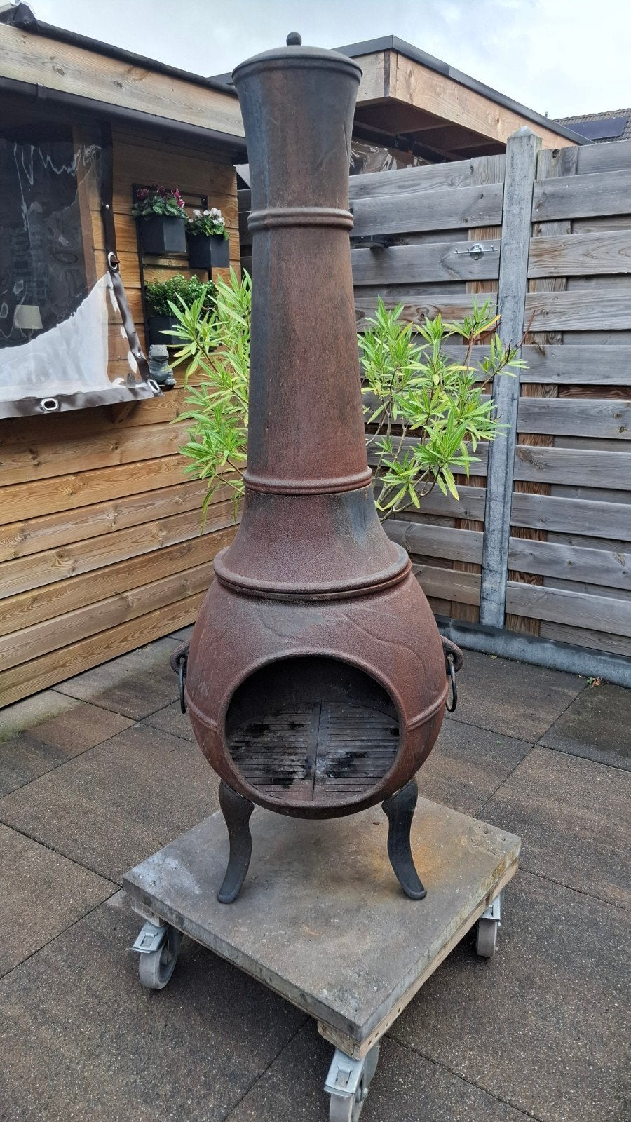 Gietijzeren terrashaard/vuurkorf, Tuin en Terras, Ophalen, Gebruikt