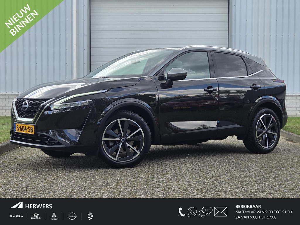 Nissan Qashqai 1.3 MHEV Xtronic Tekna / Trekhaak 1800KG / Ad, Euro 6, Leder en Stof, Zwart, Origineel Nederlands