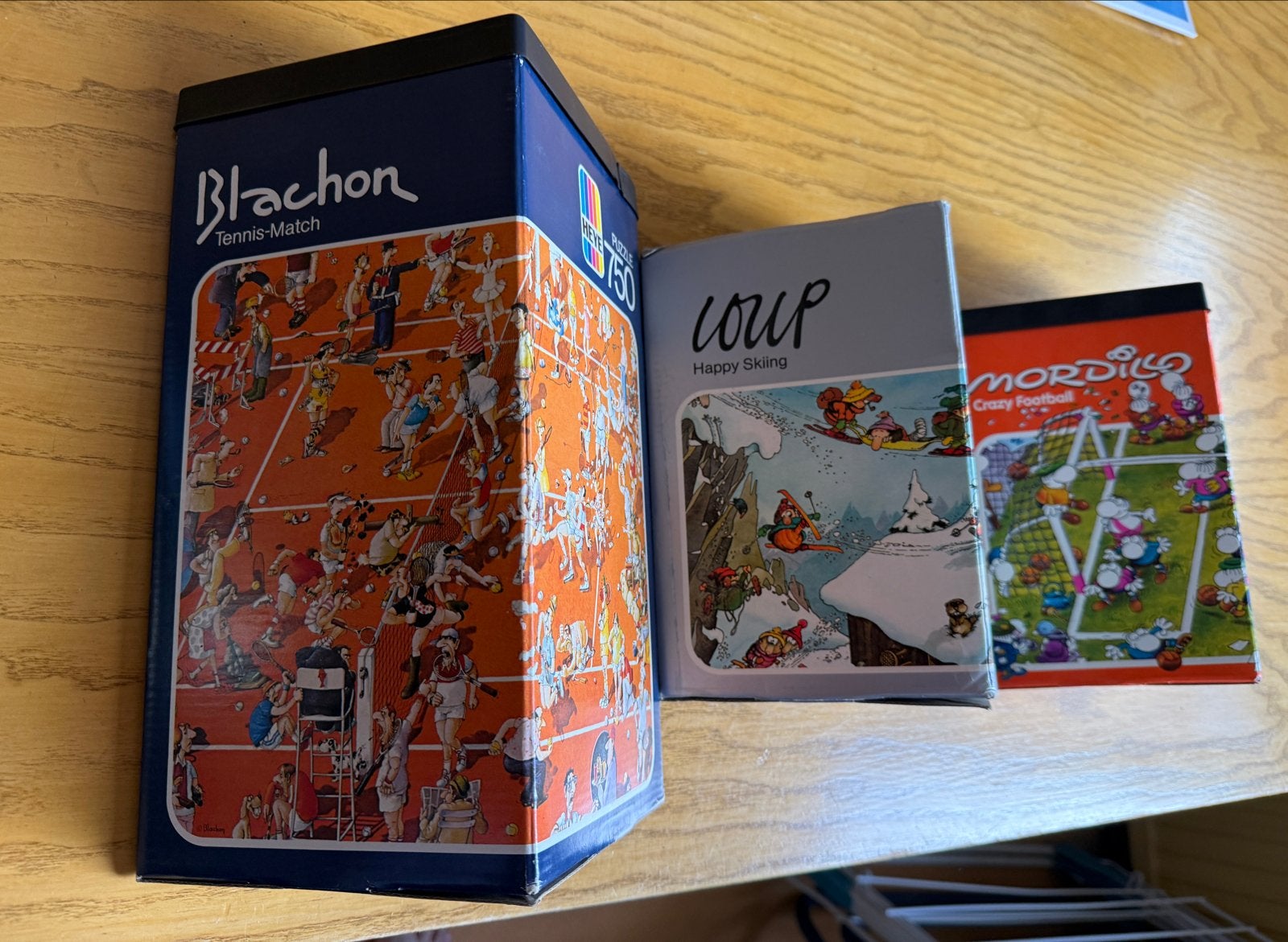 Hele set van 3 Heve puzzels in blik - Blachon, Coup, Mordill, Ophalen of Verzenden, 500 t/m 1500 stukjes, Gebruikt, Legpuzzel