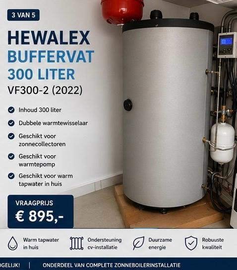 Hewalex 300 liter buffervat, Doe-het-zelf en Verbouw, Geisers en Boilers, Ophalen, Aardgas, 100 liter of meer, Boiler