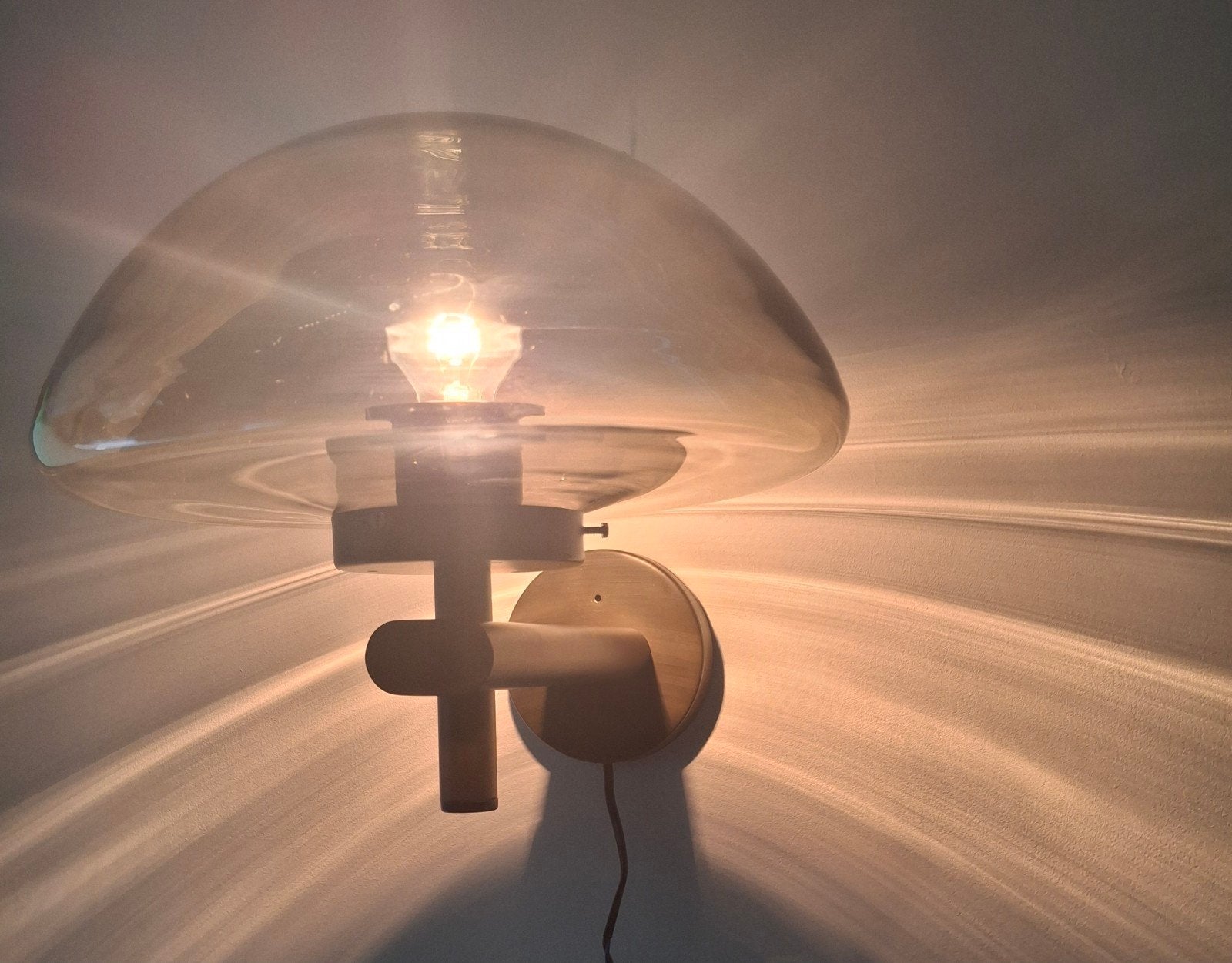 Vintage Raak Amsterdam C-1642 Wandlamp - Bruin Glas, Huis en Inrichting, Lampen | Wandlampen, Ophalen of Verzenden, Gebruikt, Glas