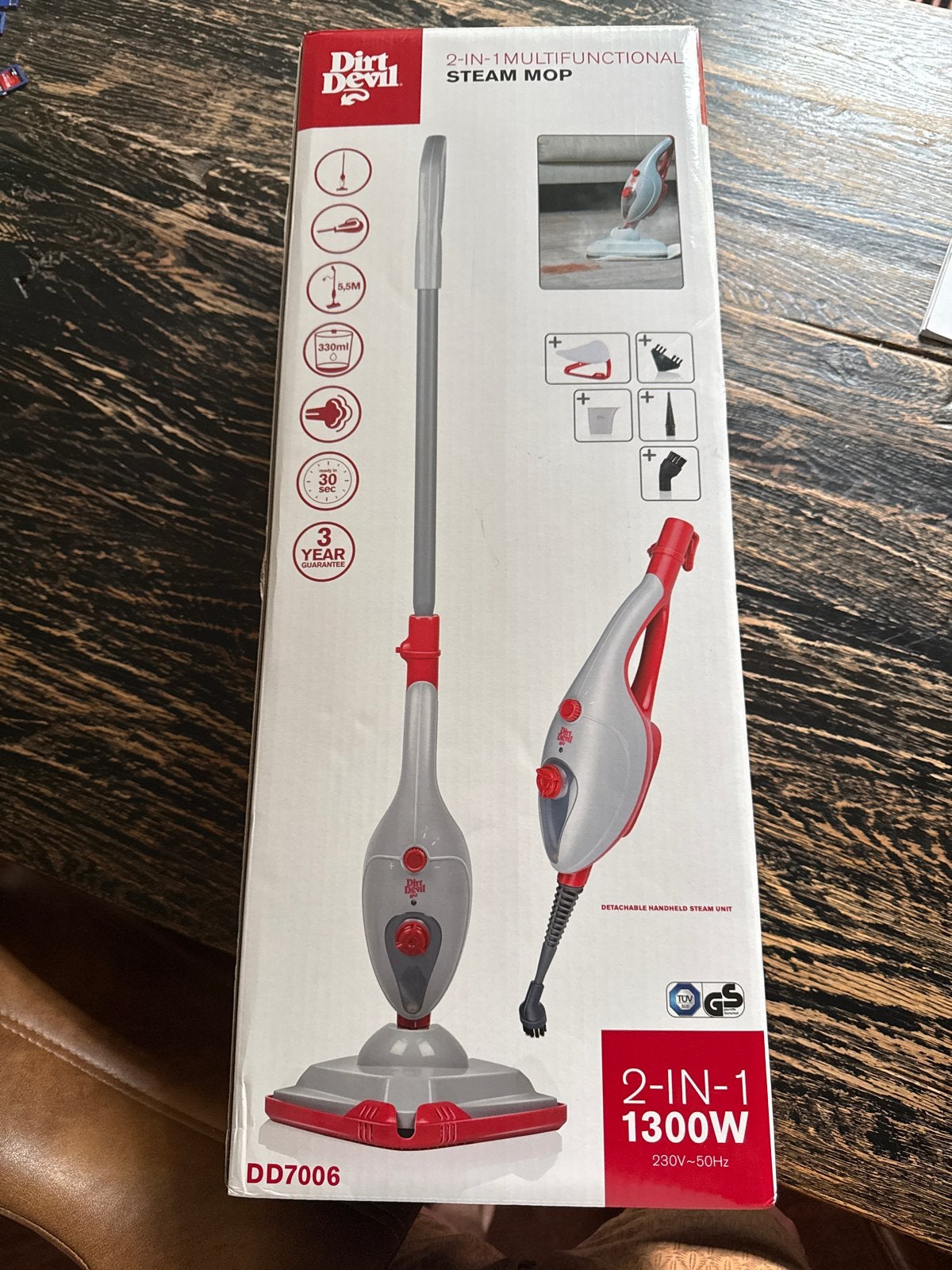 Dirt Devil 2-in-1 Multifunctionele Stoommop - DD7006, Huis en Inrichting, Schoonmaakartikelen, Mop of Dweil, Ophalen