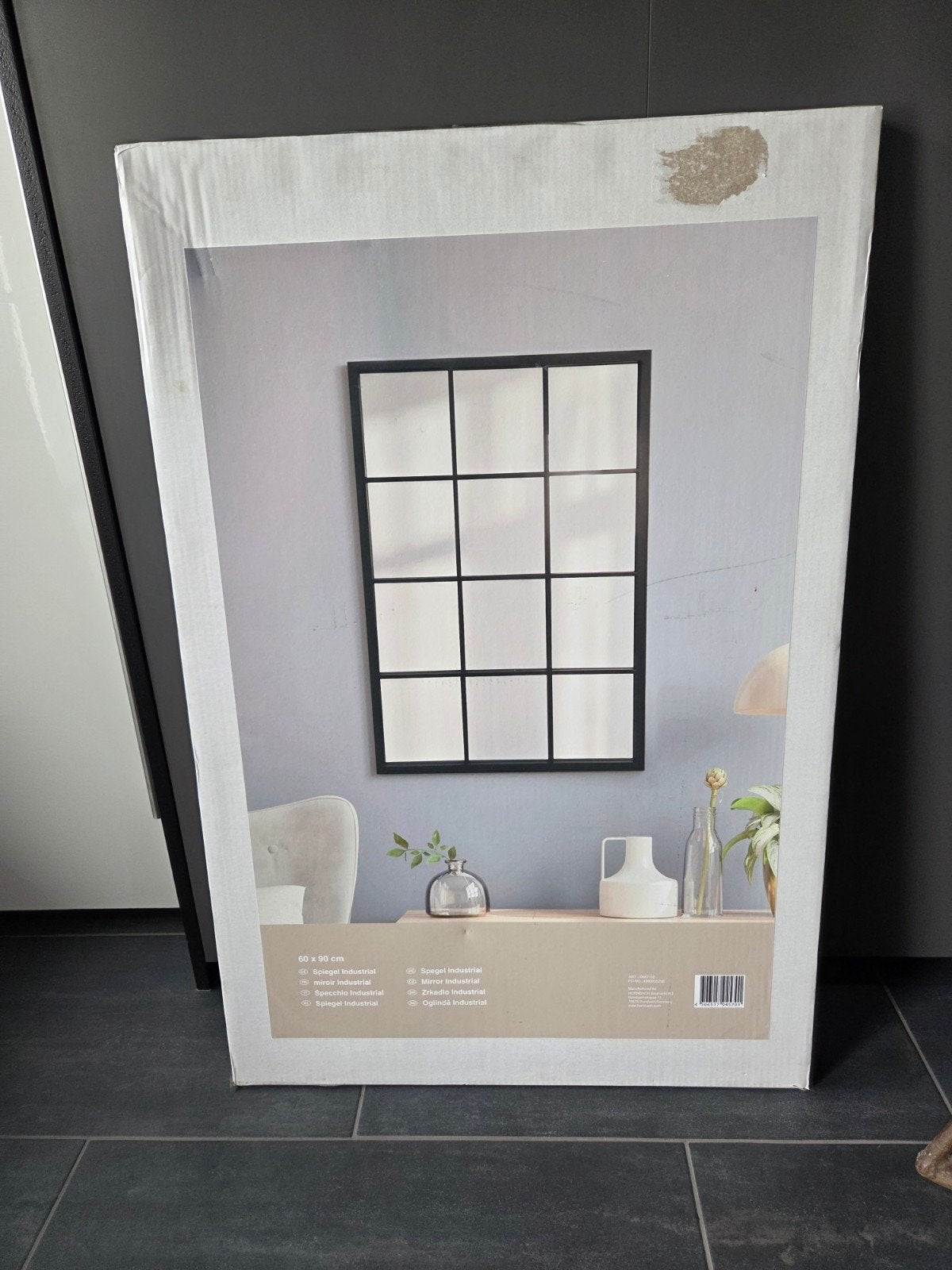 Industriële spiegel 60x90, Huis en Inrichting, Ophalen, Rechthoekig, Minder dan 50 cm, Minder dan 100 cm