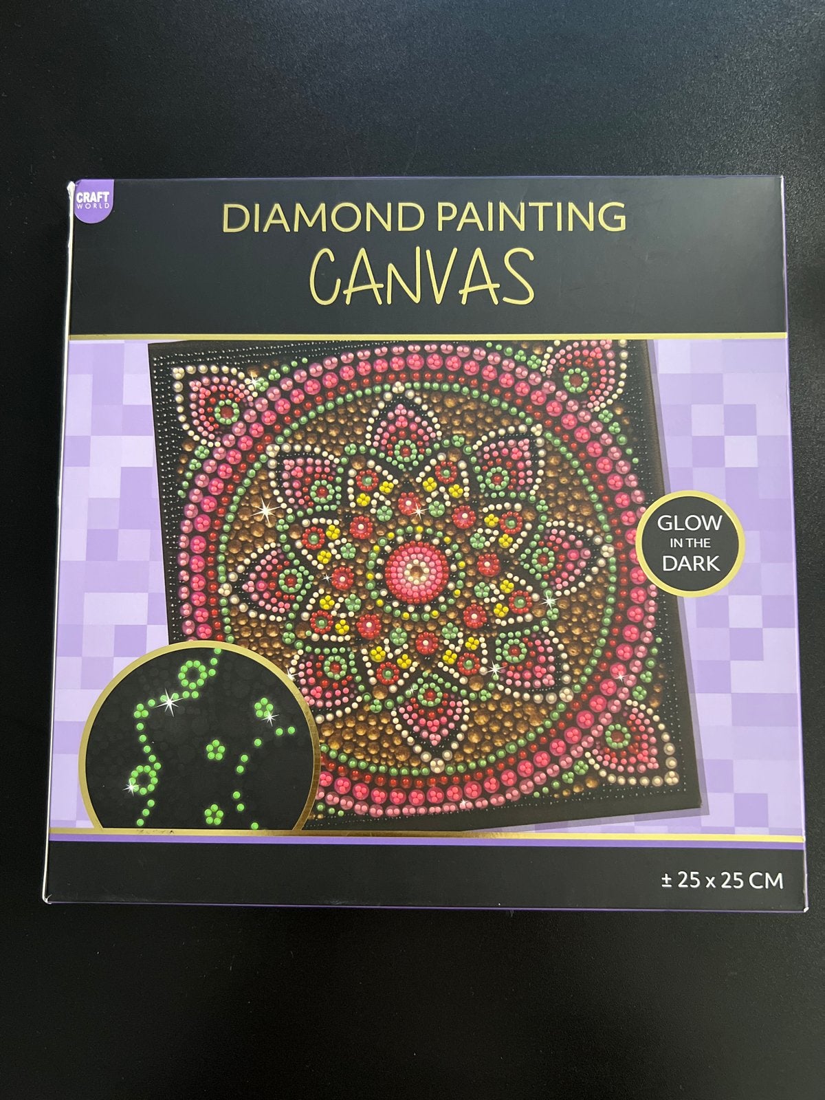 Diamond Painting Canvas - Glow in the Dark (25x25 cm), Ophalen, Abstract, Diamond painting, Nieuw