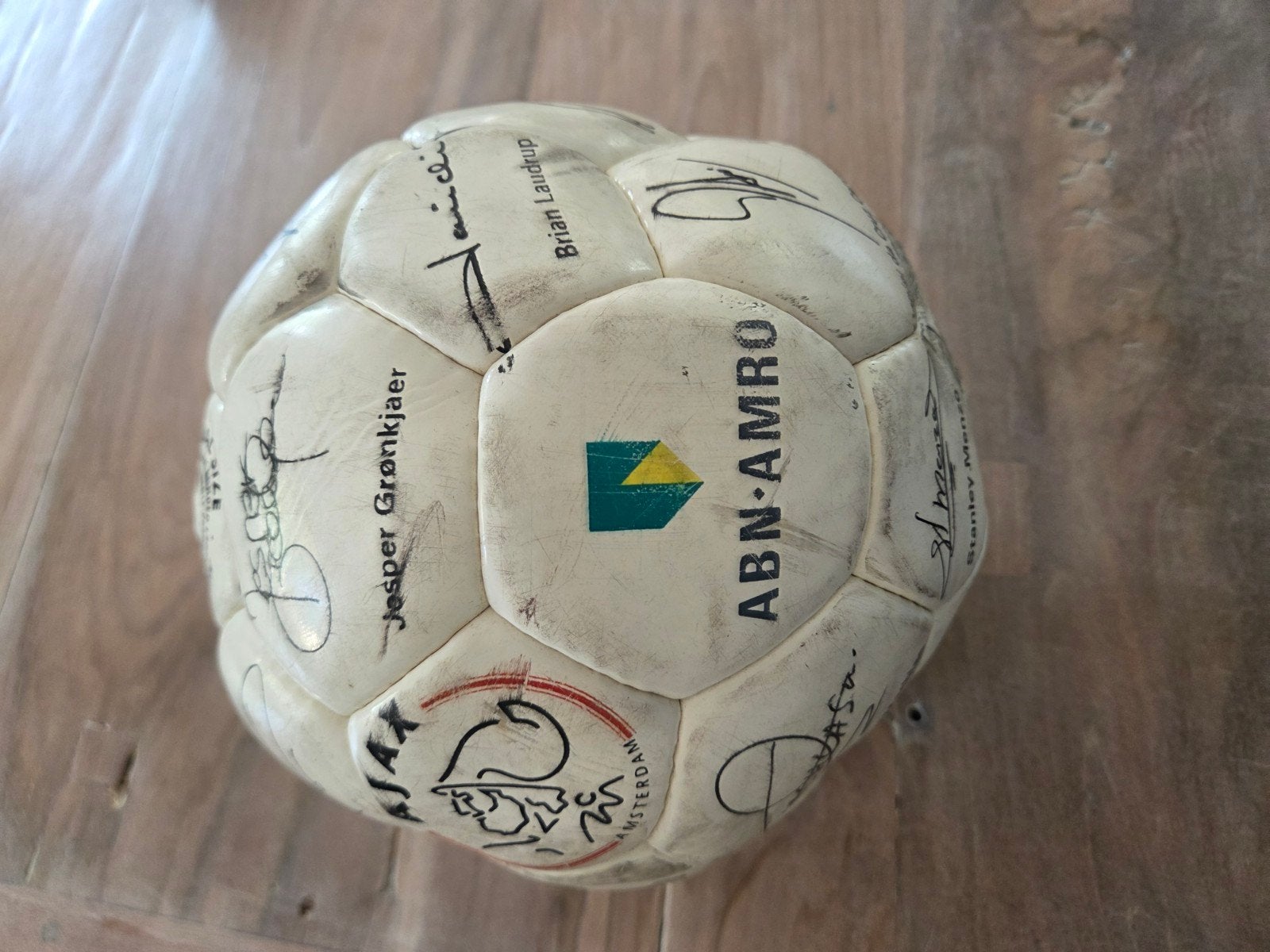 Gesigneerde voetbal - moet opgepompt worden, Maat XL, Ophalen of Verzenden, Gebruikt, Bal