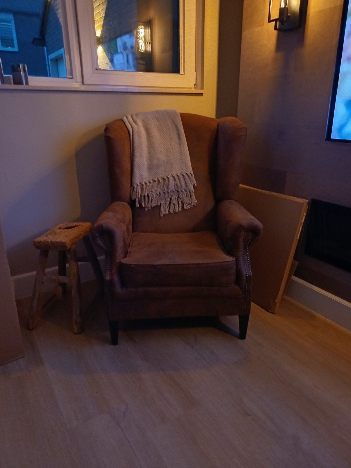 Comfortabele bruine fauteuil - Zo goed als nieuw, Ophalen, Klassiek, 75 tot 100 cm, Zo goed als nieuw