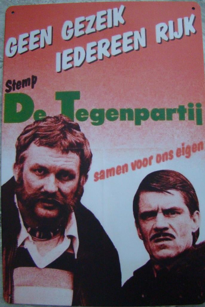 Koot & Bie - Geen Gezeik Iedereen Rijk! -20X30 Metaal NIEUW, Verzamelen, Ophalen of Verzenden, Nieuw, Tv, Poster
