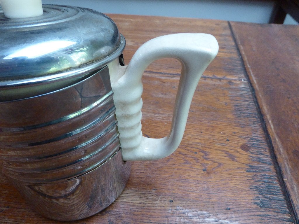 Antieke koffiepot met warmhoudmantel, Everhot England, Ophalen of Verzenden