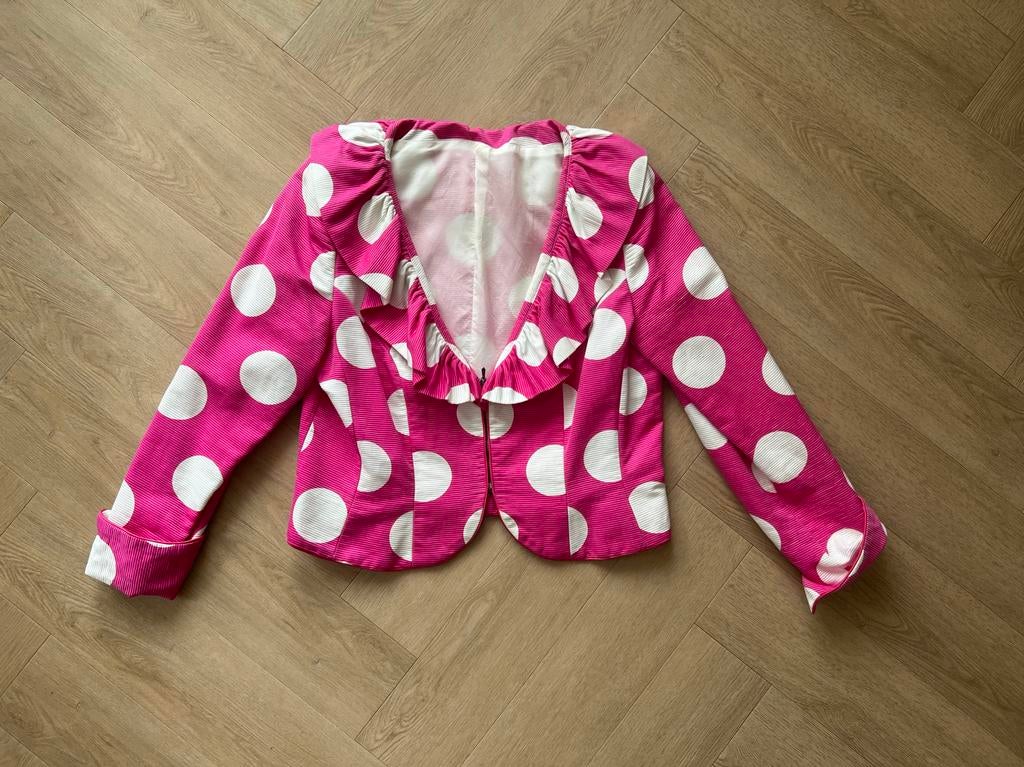Exclusieve Frans Molenaar polkadot jasje - Maat 40, Kleding | Dames, Ophalen of Verzenden, Zo goed als nieuw, Maat 38/40 (M), Roze