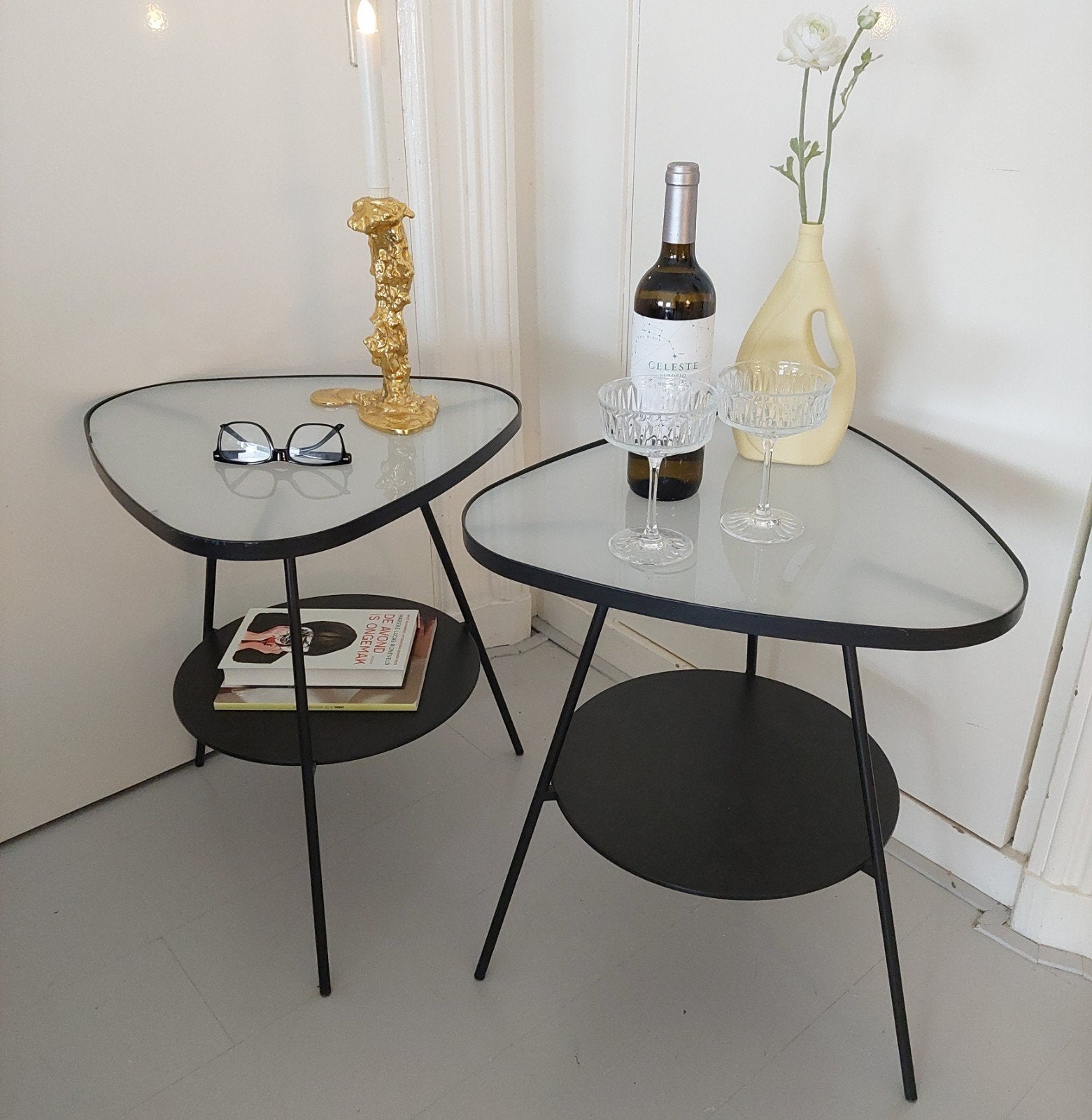 2x Tafeltje Vintage IKEA Bijzettafel Nachtkastje Retro, Huis en Inrichting, Tafels | Bijzettafels, Ophalen of Verzenden