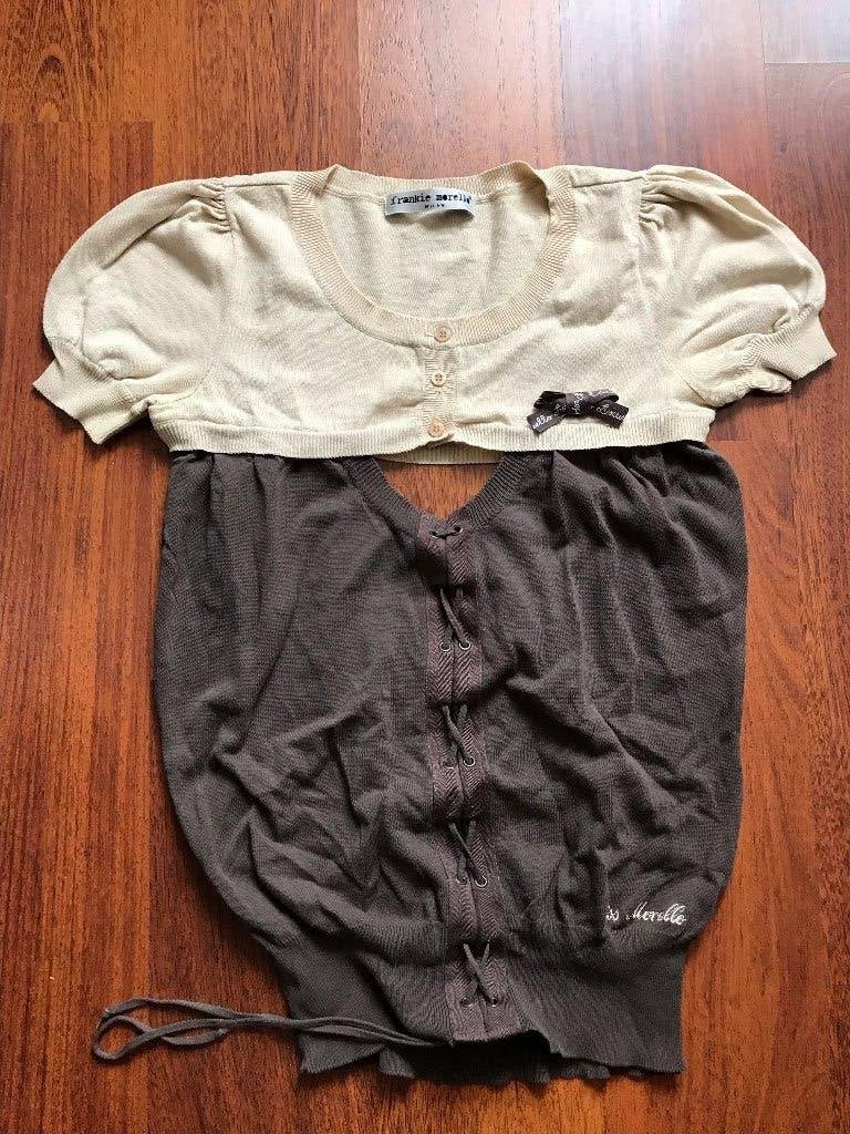 Frankie Morello apart bruin beige topje - M, Maat 38/40 (M), Beige, Ophalen of Verzenden, Zo goed als nieuw